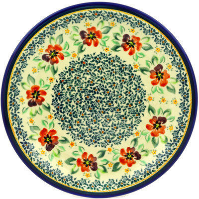Polish Pottery Plate 11&quot; Nightingale Flower