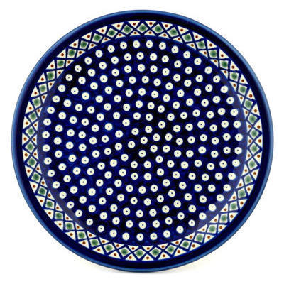 Polish Pottery Plate 11&quot; Peacock Basket