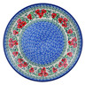 Polish Pottery Plate 11&quot; Red Pansy