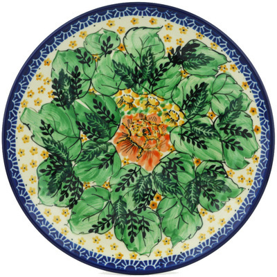 Polish Pottery Plate 11&quot; Ring Around The Rosey UNIKAT