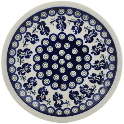 Polish Pottery Plate 11&quot; Royal Iris Peacock