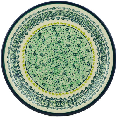 Polish Pottery Plate 11&quot; Sea Of Green