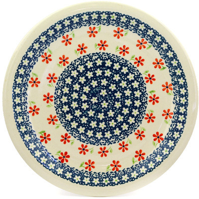 Polish Pottery Plate 11&quot; Singing Daisies