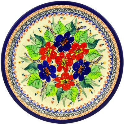 Polish Pottery Plate 11&quot; Summer Splendor UNIKAT