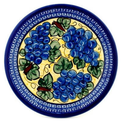 Polish Pottery Plate 11&quot; Tuscan Grapes