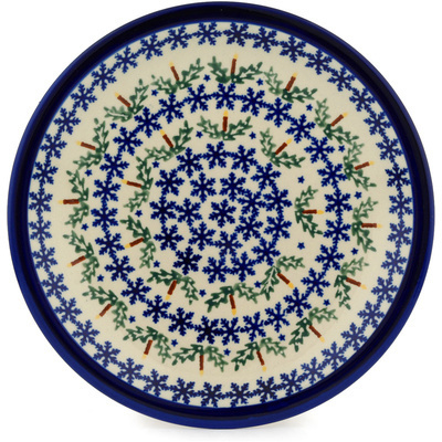 Polish Pottery Plate 11&quot; Winter Candles