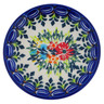 Polish Pottery Plate 4&quot; Ring Of Flowers UNIKAT