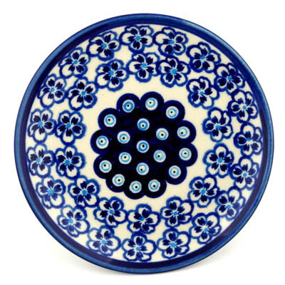 Polish Pottery Plate 6&quot; Aloha Blue