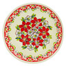 Polish Pottery Plate 6&quot; Ruby Petals UNIKAT