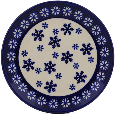 Polish Pottery Plate 6&quot; Winter Flowers