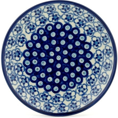 Polish Pottery Plate 7&quot; Aloha Blue