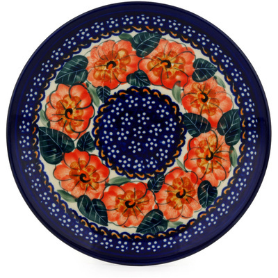 Polish Pottery Plate 7&quot; Begonia Fields UNIKAT