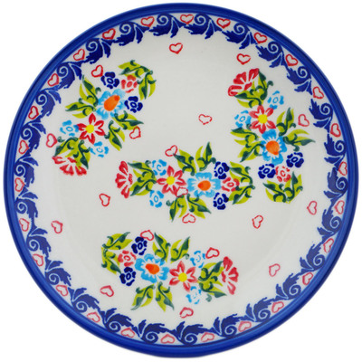 Polish Pottery Plate 7&quot; Blooming Affection UNIKAT