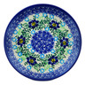 Polish Pottery Plate 7&quot; Blue Floral Day UNIKAT