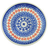 Polish Pottery Plate 7&quot; Blue Heart