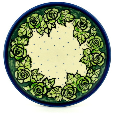 Polish Pottery Plate 7&quot; Bold Cabbage Rose