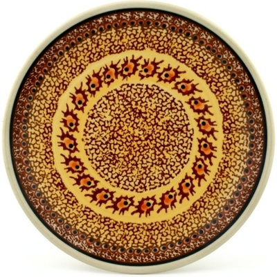 Polish Pottery Plate 7&quot; Brown Sugar
