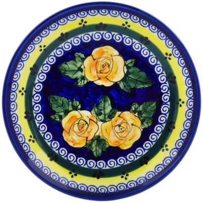 Polish Pottery Plate 7&quot; Cabbage Roses