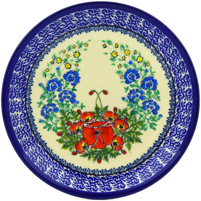 Polish Pottery Plate 7&quot; Couronne De Feuillage UNIKAT