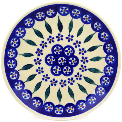 Polish Pottery Plate 7&quot; Flowering Peacock