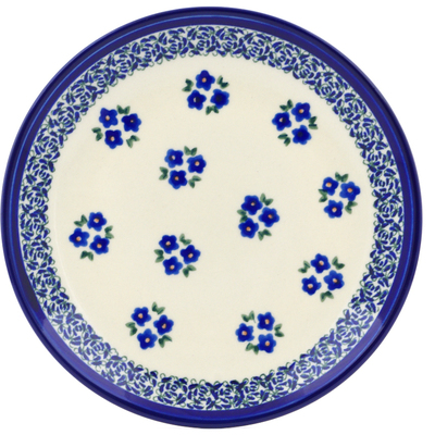 Polish Pottery Plate 7&quot; Forget Me Not Dots