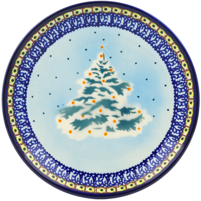 Polish Pottery Plate 7&quot; Frosted Pine