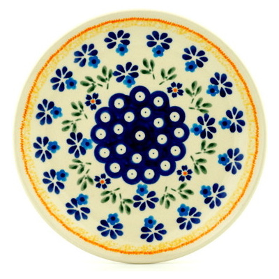 Polish Pottery Plate 7&quot; Muscari Peacock