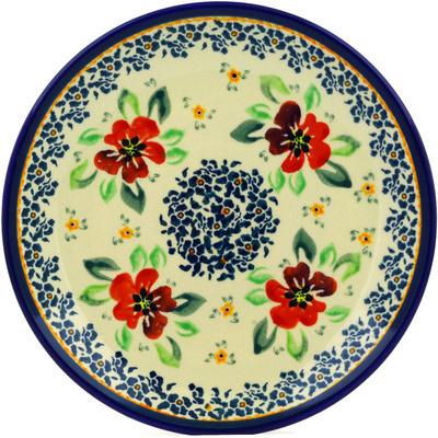 Polish Pottery Plate 7&quot; Nightingale Flower