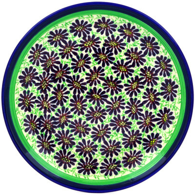 Polish Pottery Plate 7&quot; Purple Aster Fields