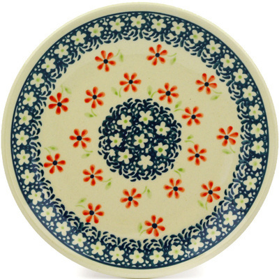 Polish Pottery Plate 7&quot; Singing Daisies