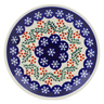 Polish Pottery Plate 7&quot; Snowflakes Tree