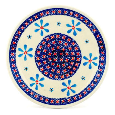 Polish Pottery Plate 7&quot; Spinning Daisies