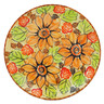 Polish Pottery Plate 7&quot; Sunflowers And Roses UNIKAT