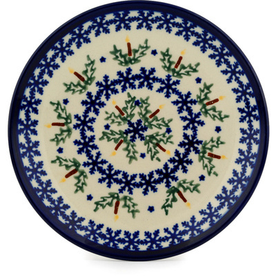Polish Pottery Plate 7&quot; Winter Candles