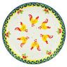 Polish Pottery Plate 7&quot; Yellow Rooster