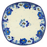 Polish Pottery Plate 8&quot; Blue Spring Blue
