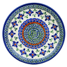 Polish Pottery Plate 8&quot; Gingham Flowers
