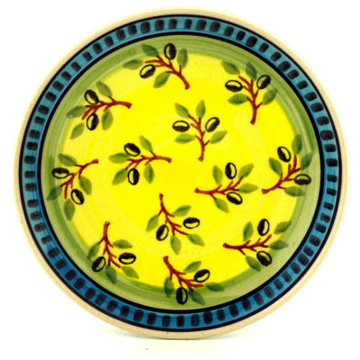 Polish Pottery Plate 8&quot; Olive Grove