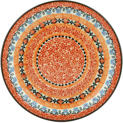 Polish Pottery Plate 8&quot; Red Sea UNIKAT