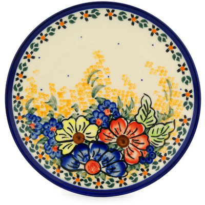 Polish Pottery Plate 8&quot; Summer Happiness UNIKAT
