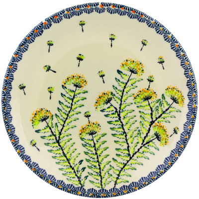 Polish Pottery Plate 8&quot; Yellow Dandelions
