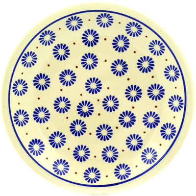 Polish Pottery Plate 9&quot; Aster Blues