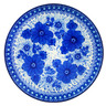 Polish Pottery Plate 9&quot; Bleu Boquet UNIKAT