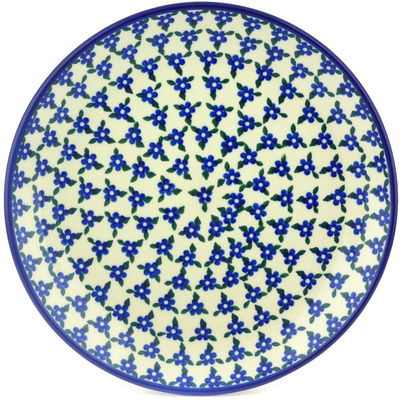 Polish Pottery Plate 9&quot; Blue Mandala
