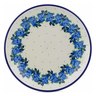 Polish Pottery Plate 9&quot; Blue Rose