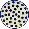 Polish Pottery Plate 9&quot; Bold Blue Dots