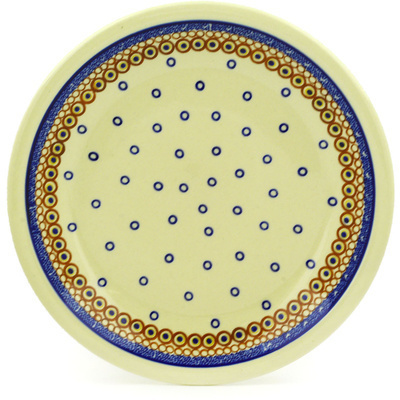 Polish Pottery Plate 9&quot; Brown Bubbles