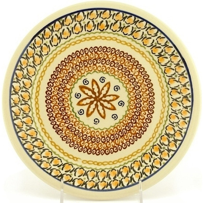 Polish Pottery Plate 9&quot; Butterscotch