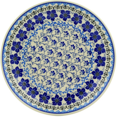 Polish Pottery Plate 9&quot; Island Blue