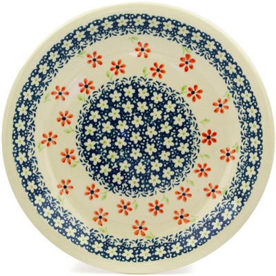 Polish Pottery Plate 9&quot; Singing Daisies